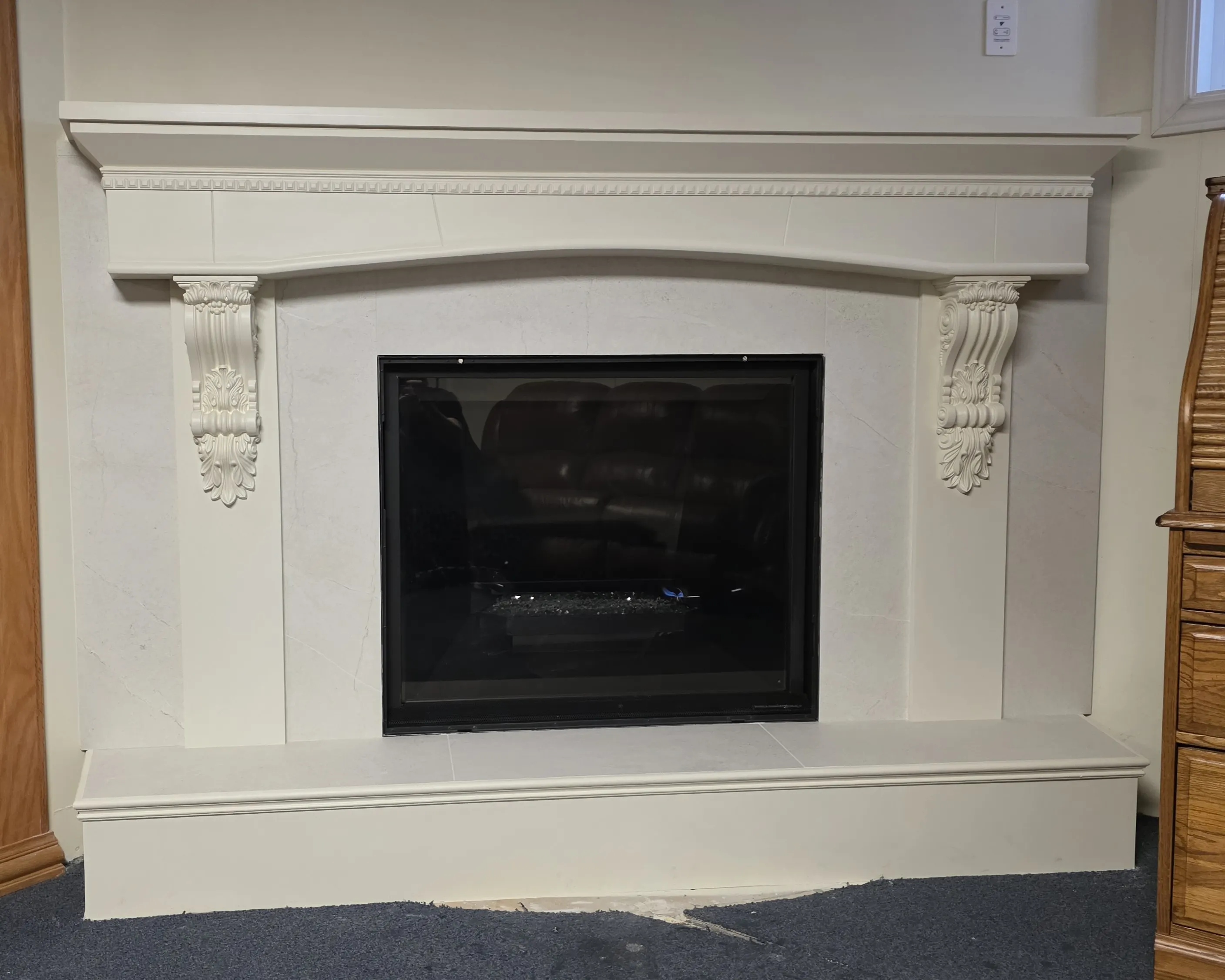 Custom Classic Fireplace Mantel — Rough Carpentry Contractors; Finish Carpentry Services Ontario; O.Reg. 332/12 compliant portfolio